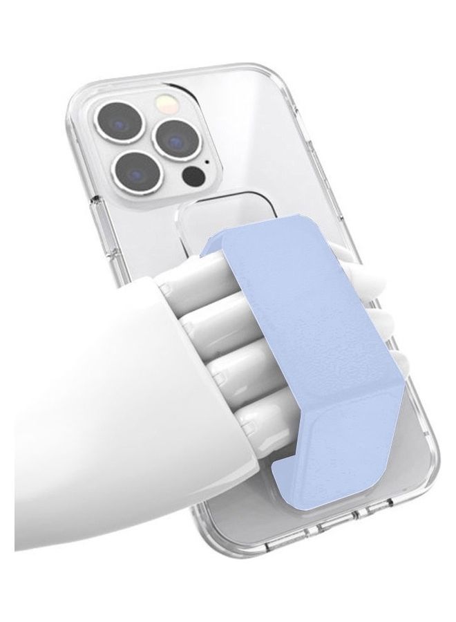 Apple iPhone 14 Pro Case With Hand Grip Foldable Magnetic Kickstand Wrist Strap Finger Grip Cover 6.1 Inch Clear/Blue