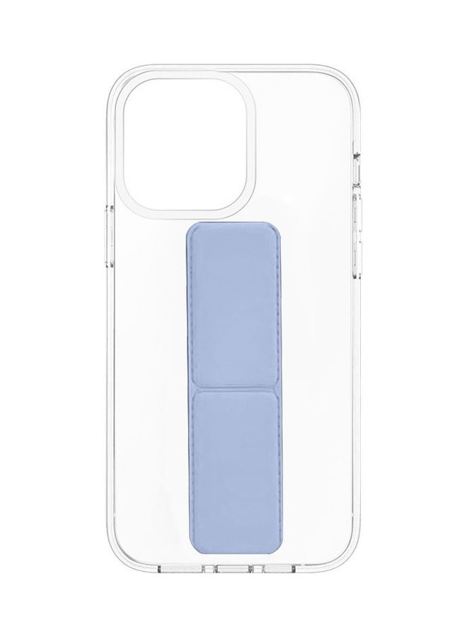 Apple iPhone 14 Pro Case With Hand Grip Foldable Magnetic Kickstand Wrist Strap Finger Grip Cover 6.1 Inch Clear/Blue