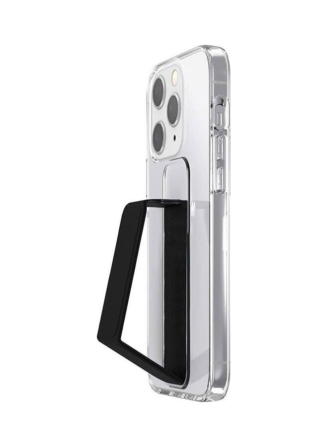 MARGOUN - Hand Grip Foldable Magnetic Kickstand Wrist Strap Finger Grip Case Cover For Apple iPhone 14 Pro Max 6.7 inch Clear/Black - Image 1