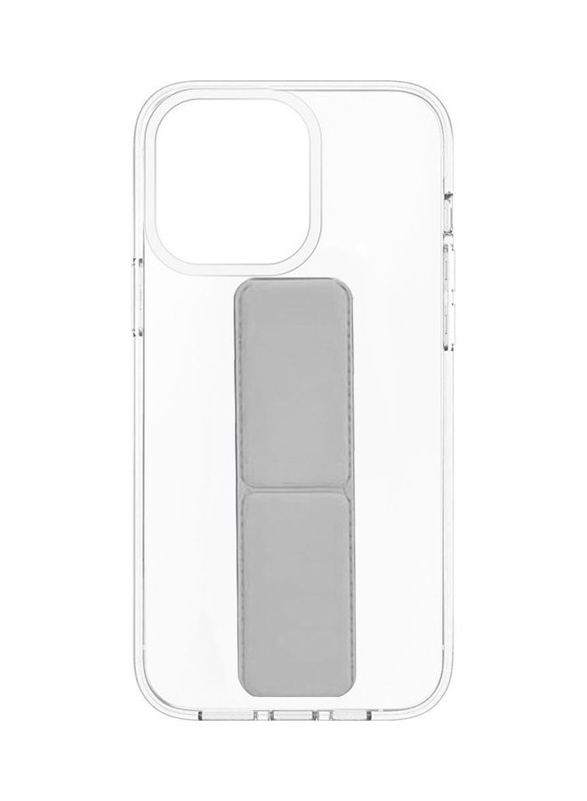 MARGOUN Hand Grip Foldable Magnetic Kickstand Wrist Strap Finger Grip Case Cover For Apple iPhone 14 Pro 6.1 inch Clear/Grey - Image 4