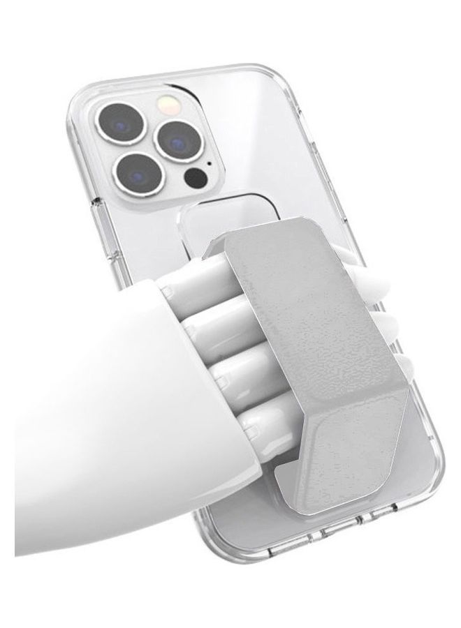 MARGOUN - Apple iPhone 14 Pro Max Case With Hand Grip Foldable Magnetic Kickstand Wrist Strap Finger Grip Cover 6.7 Inch Clear/Grey - Image 1