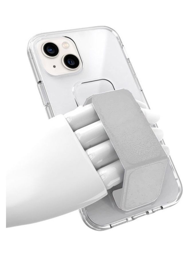 MARGOUN Hand Grip Foldable Magnetic Kickstand Wrist Strap Finger Grip Case Cover For Apple iPhone 14 6.1 inch Clear/Grey - Image 2