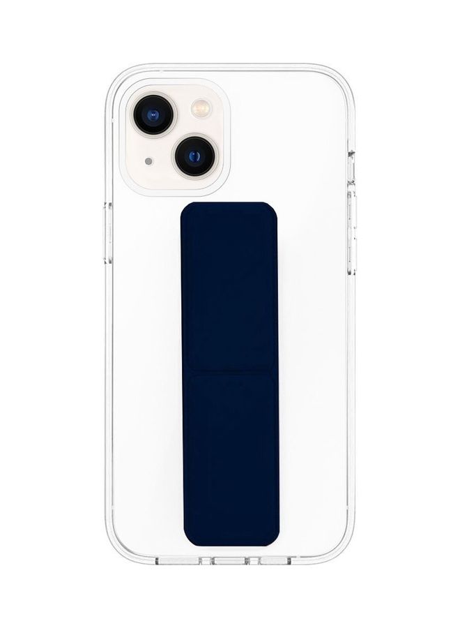 MARGOUN - Apple iPhone 14 Case With Hand Grip Foldable Magnetic Kickstand Wrist Strap Finger Grip Cover 6.1 Inch Clear/DarkBlue - Image 1