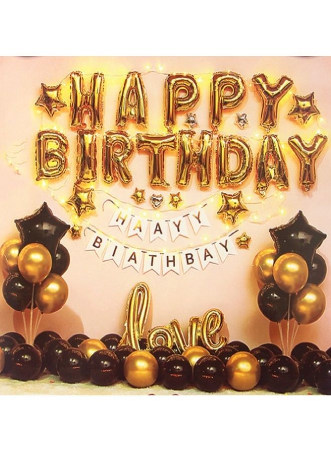 كيدل مجموعة بالونات زينة للحفلات بتصميم رومانسي لعبارة Happy Birthday" - Image 3