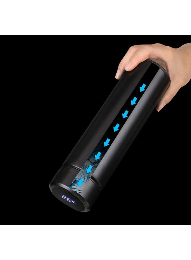 ماركة غير محددة - زجاجة ماء بشاشة LED تعرض درجة الحرارة أسود 500ملليلتر - Image 1