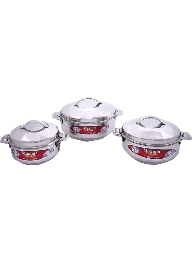 Maxima - 3-Piece Stainless Steel Hot Pot Set Silver 2500ml - Image 1