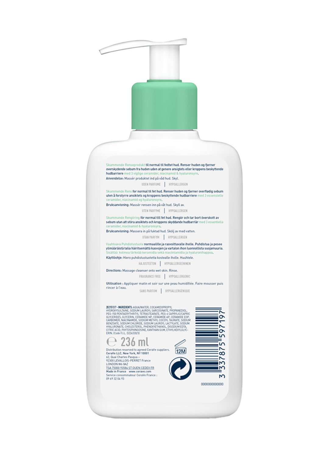 Foaming Cleanser For Normal To Oily Skin With Hyaluronic Acid 236ml - https://f.nooncdn.com/p/v1667987909/N47570894A_3.jpg?width=original