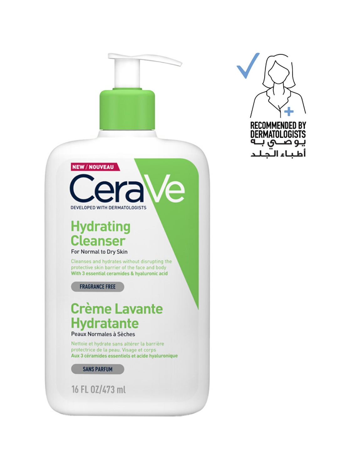 CeraVe Hydrating Cleanser For Normal To Dry Skin With Hyaluronic Acid Clear 473ml 