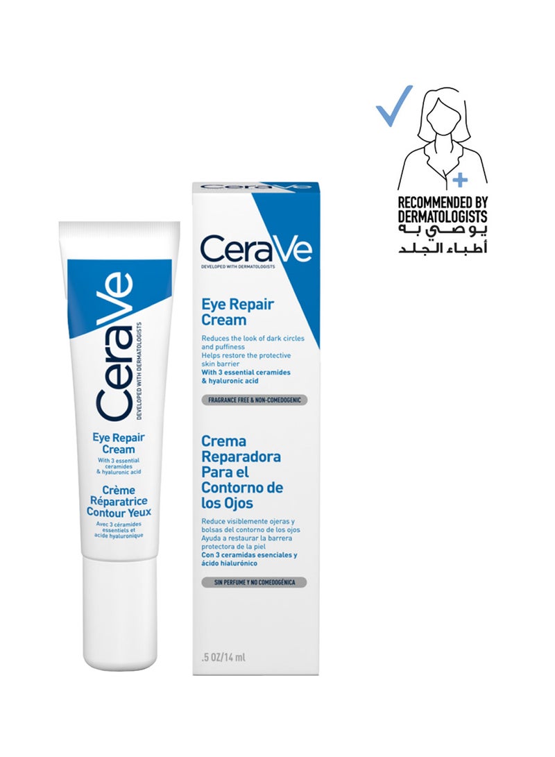 CeraVe - Eye Repair Cream For Dark Circles And Puffiness With Hyaluronic Acid 14ml - Image 1