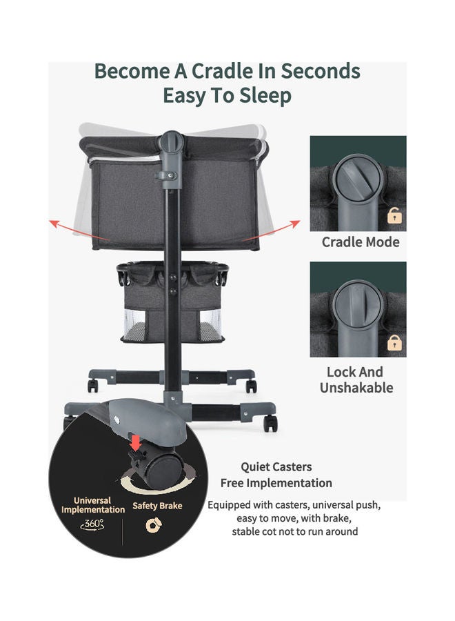 Kidle Baby Cradle Portable Foldable Crib Movable Splicing Big Bed With Mosquito Net  - Image 3