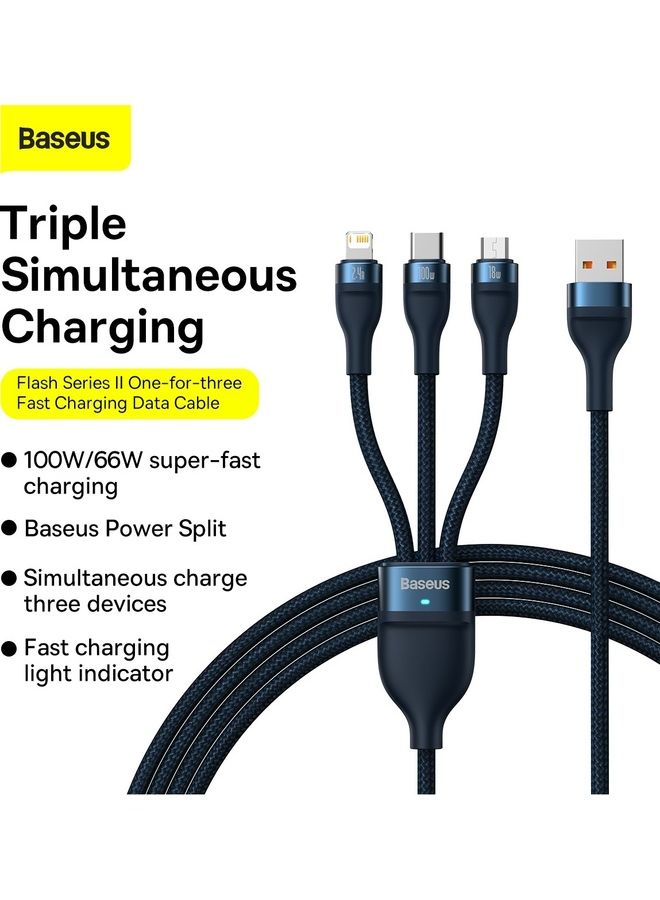 Baseus Fast Charging USB Type C 100W, Lightning Charge for iPhone 14 Pro Max, and Micro 18W, Data Cable 1.2M Compatible for Apple 13 12 11, MacBook, iPad, Samsung, Huawei, and More Blue  - Image 2