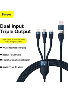 Baseus Fast Charging USB + C to Type C 100W, Lightning 20W for iPhone 14 Pro Max, and Micro 18W, Data Cable 1.2M Compatible for Apple 13 12 11, MacBook, iPad, Samsung, Huawei, and More Blue  - Image 2