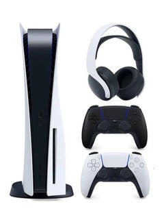 CD Edition Console + Midnight Black DualSense Wireless Controller + 3D Wireless Gaming Headset For PlayStation 5