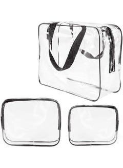 Generic 3-Piece Cosmetic Bag Clear/Black  - Image 3