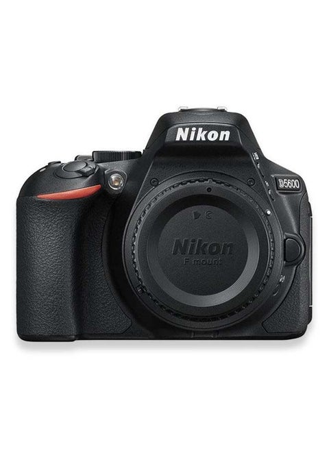 كاميرا DSLR D5600 مع عدسة AF-P DX NIKKOR 18-55mm f/3.5-5.6G VR بدقة 24.2 ميجابكسل، واي فاي مدمج، NFC وبلوتوث، لون أسود