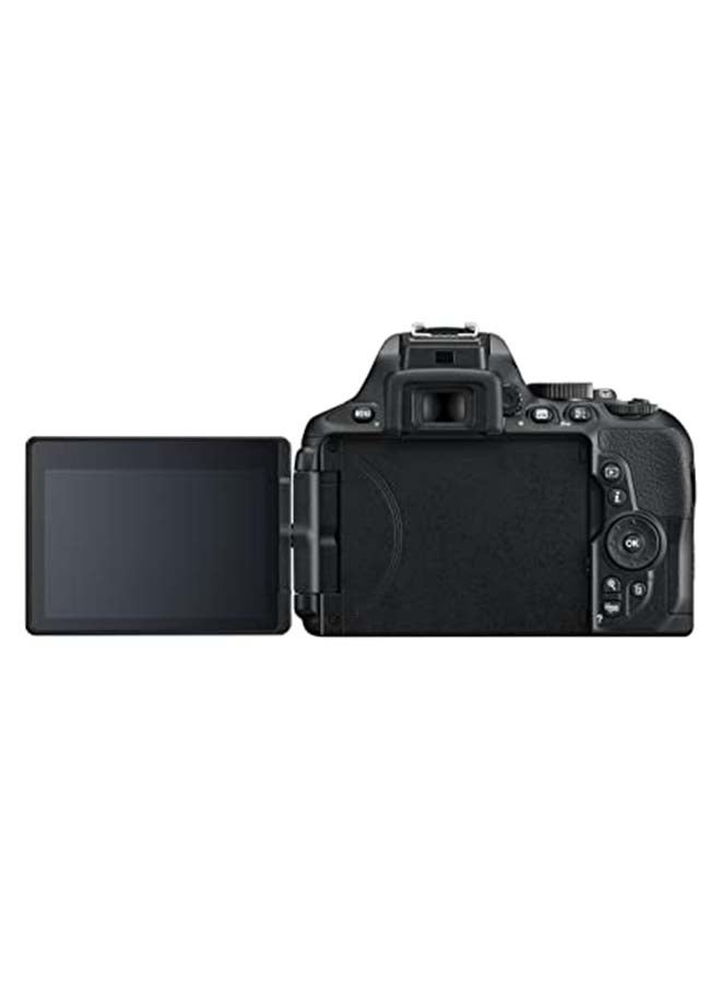 كاميرا DSLR D5600 مع عدسة AF-P DX NIKKOR 18-55mm f/3.5-5.6G VR بدقة 24.2 ميجابكسل، واي فاي مدمج، NFC وبلوتوث، لون أسود