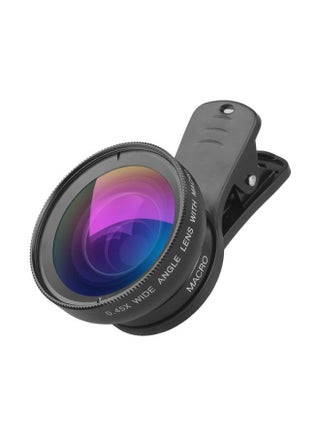 Super Wide Angle And Macro Mobile Camera Lens With Lens Clip Black - v1668000723/N35357889A_1