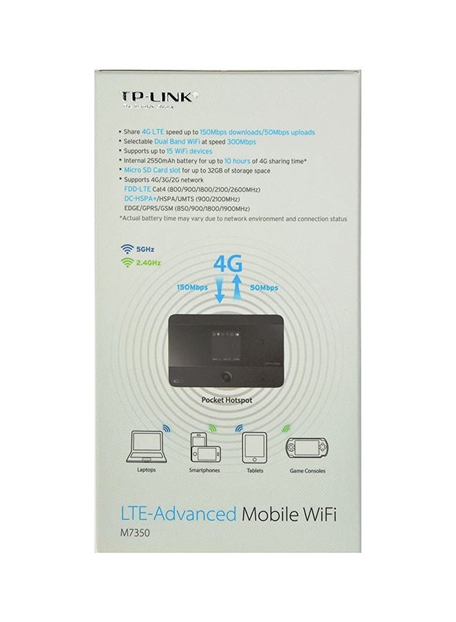 TP-LINK - TL-M7350 4G Mobile WiFi Router Black - Image 1