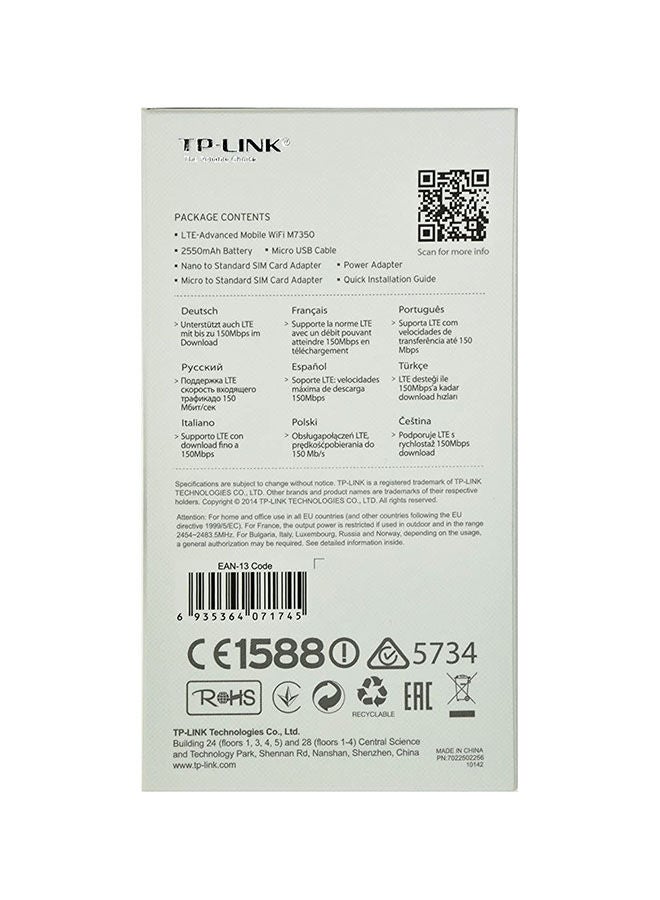 TP-LINK - TL-M7350 4G Mobile WiFi Router Black - Image 1