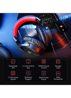 REDRAGON H520 Icon Wired Gaming Headset, 7.1 Surround Sound - Memory Foam Earpads - 50MM Drivers High_End Headphone- Detachable Microphone with Pro Driver - Works with PC, PS4/3 & Xbox One  - Image 5