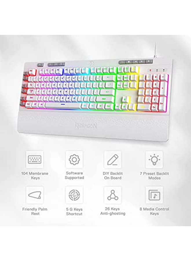 REDRAGON - K512 SHIVA RGB Membrane Gaming Keyboard With 8 Multimedia Keys-6 Macro Keys - Image 1