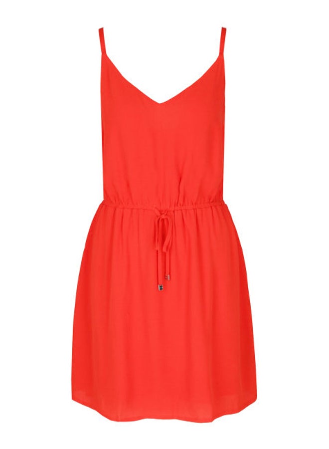 TOMMY JEANS - Solid Pattern Essential Strap Dress Red - Image 1