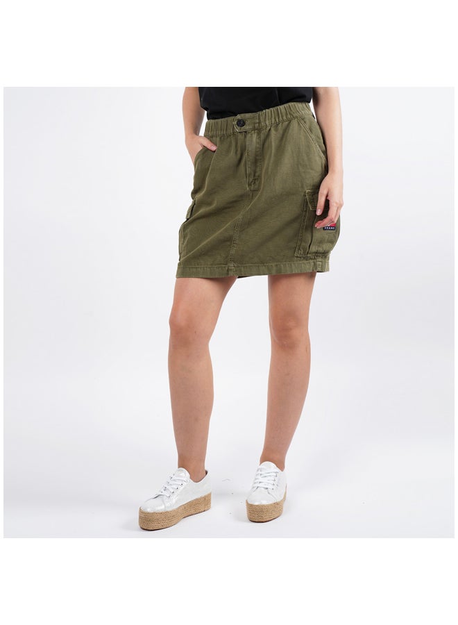 TOMMY JEANS - Short Cargo Skirt Olive Tree Canvas - Image 1