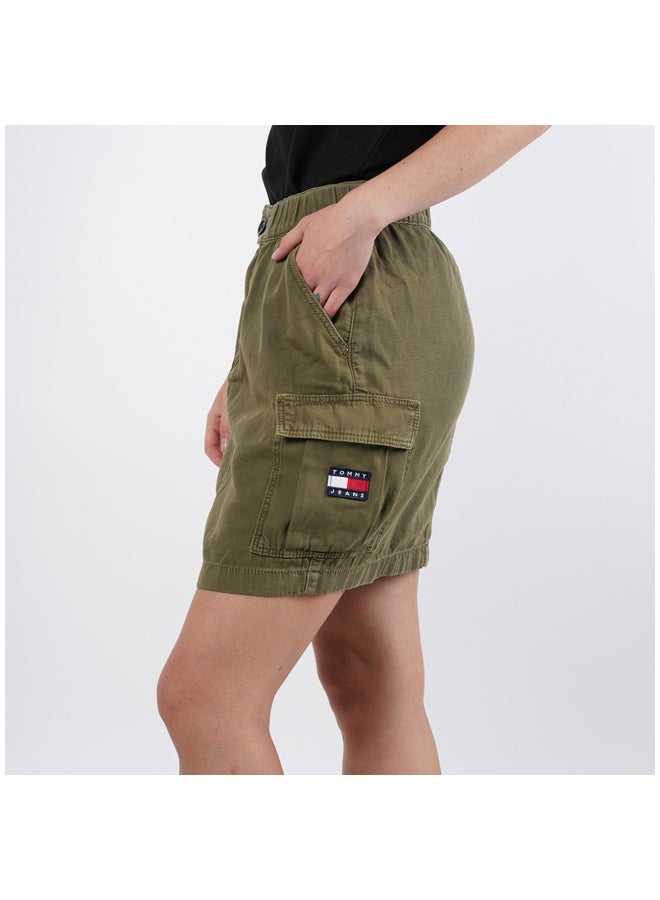 TOMMY JEANS - Short Cargo Skirt Olive Tree Canvas - Image 1