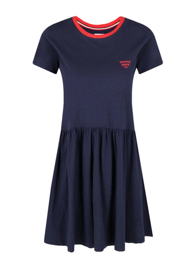 TOMMY JEANS Ringer T-Shirt Skater Dress Twilight Navy  - Image 3