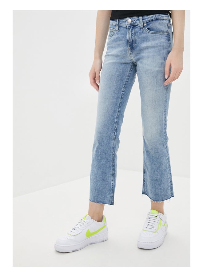 Calvin Klein Jeans - Mid Rise Cropped Flare Jeans Light Blue - Image 1