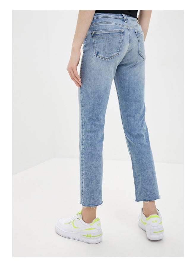 Calvin Klein Jeans - Mid Rise Cropped Flare Jeans Light Blue - Image 1
