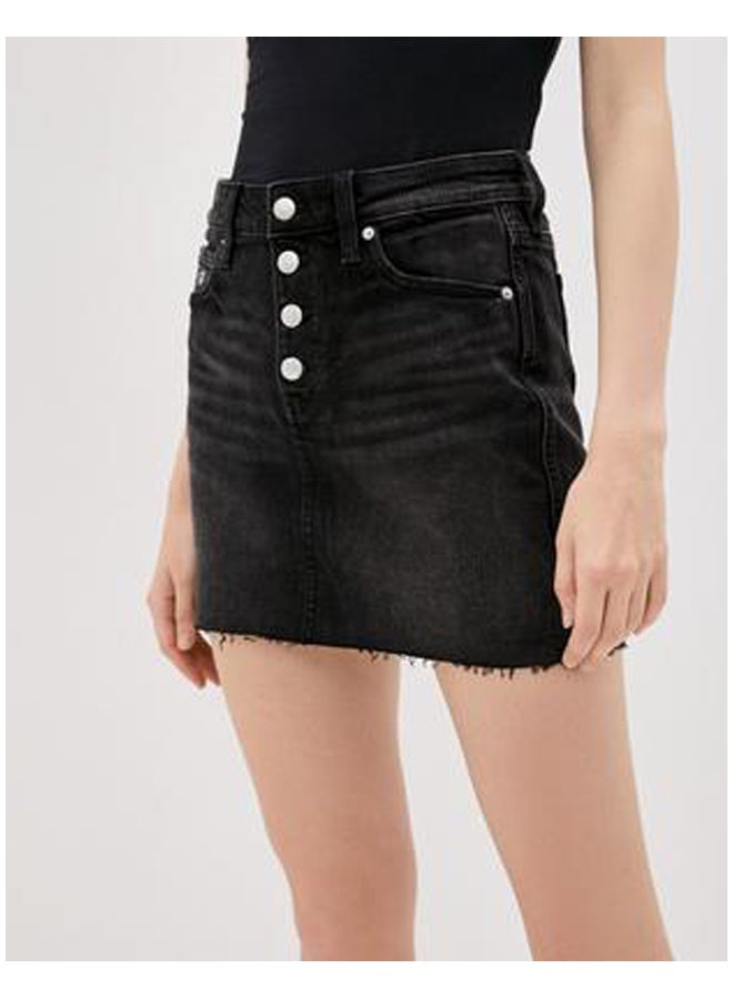Calvin Klein Jeans - Mid Rise Mini Denim Skirt Black - Image 1