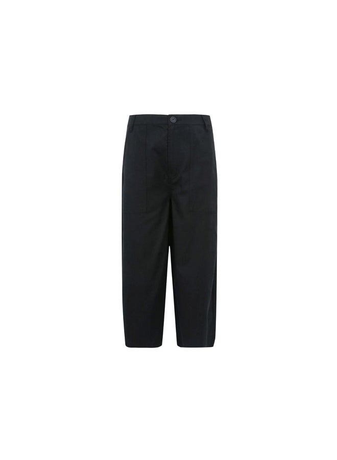 TOMMY JEANS High Rise Wide Leg Cropped Trousers Black - Image 2