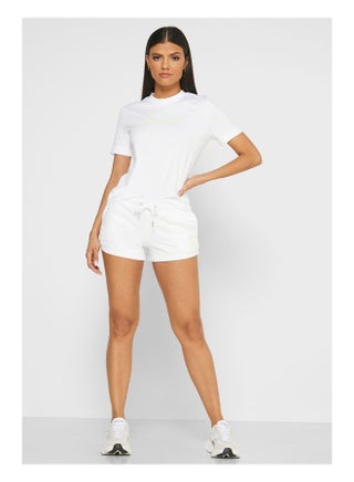 Back Logo Knit Shorts Bright White