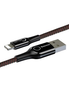 Baseus Lightning-Fast Charging Cable with Light Intelligent power-off 1M Nylon Braided Fast Charging & Sync - LED indicator, Compatible with iPhone 13 Pro/12/11/11 pro/11pro max/X XR Max 8 7 Plus and More Black  - Image 2