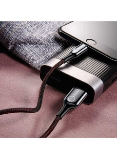 Baseus Lightning-Fast Charging Cable with Light Intelligent power-off 1M Nylon Braided Fast Charging & Sync - LED indicator, Compatible with iPhone 13 Pro/12/11/11 pro/11pro max/X XR Max 8 7 Plus and More Black  - Image 4