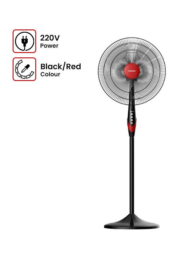 TORNADO - Stand Fan 18 Inch, 4 Blades 75 W TSF-18XW Black x Red - Image 1