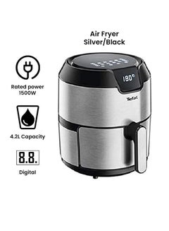Tefal Easy Fry Digital Interface  Oil-less Fryer, airfryer, Healthy cooking, Metal/Stainless Steel 4.2 L 1500 W EY401D27 Silver/Black  - Image 2