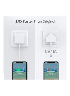 روك بو 20 وات PD iPhone 14 Pro Type-C شاحن قابس محول سفر عالمي USB-C قابس متوافق مع iPhone 14 Pro Max/14 Pro/14 Plus/14/13/12/11، سامسونج أبيض لون أبيض  - Image 2