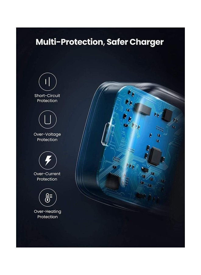 Rock Pow - 20W PD iPhone 14 Pro Type-C Charger Plug Universal Travel Adapter USB-C Plug Compatible for iPhone 14 Pro Max/14 Pro/14 Plus/14/13/12/11,Samsung White - Image 1