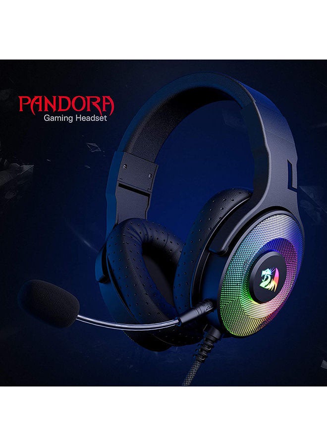 سماعة الألعاب السلكية Redragon H350 Pandora Rgb، إضاءة خلفية ديناميكية Rgb - صوت محيطي ستريو - مشغلات 50 مم - ميكروفون قابل للفصل، سماعات رأس فوق الأذن تعمل مع أجهزة الكمبيوتر/Ps4/Xbox One/Ns-أسود - v1668060449/N44464290A_2