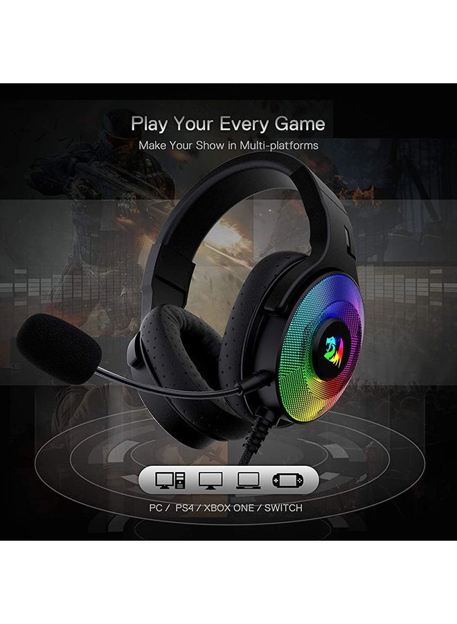 REDRAGON - H350 Pandora Rgb Wired Gaming Headset, Dynamic Rgb Backlight - Stereo Surround-Sound - 50 Mm Drivers - Detachable Microphone, Over-Ear Headphones Works For Pc/Ps4/Xbox One/Ns - Image 1
