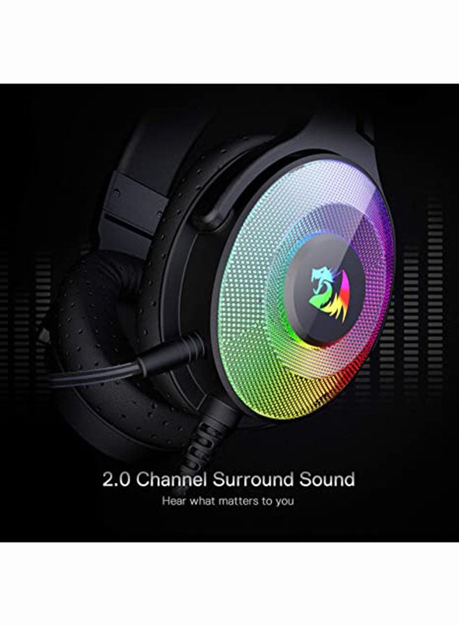 Redragon H350 Pandora Rgb Wired Gaming Headset, Dynamic Rgb Backlight - Stereo Surround-Sound - 50 Mm Drivers - Detachable Microphone, Over-Ear Headphones Works For Pc/Ps4/Xbox One/Ns-Black - v1668060449/N44464290A_8