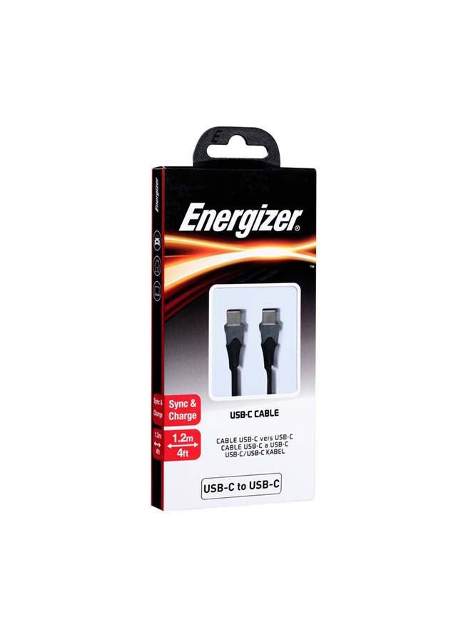 Energizer - Type-C to Type-C Fast Charging Dual Toned Cable, Sync and Charge Black - Image 1