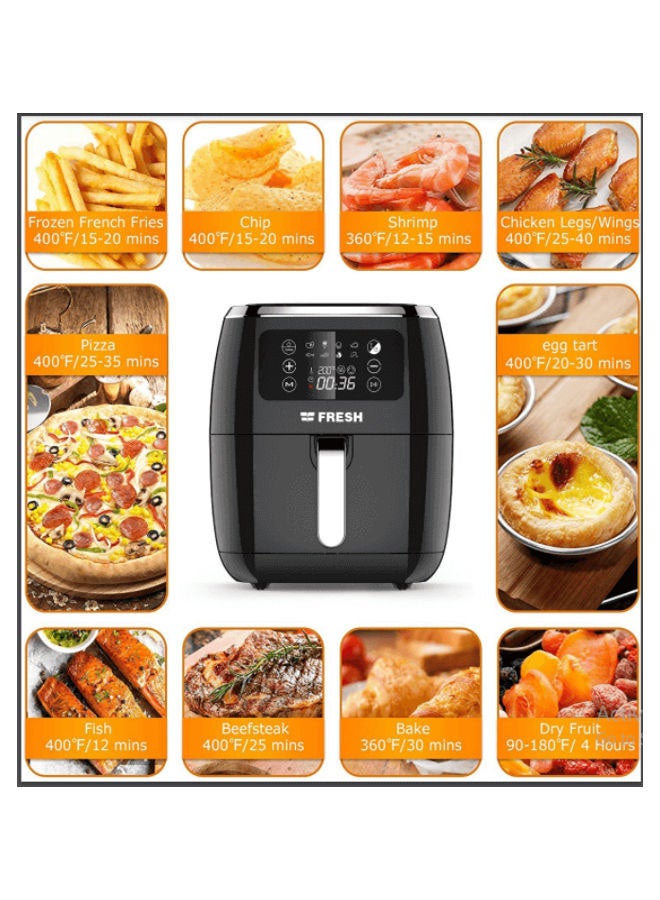 فريش - مقلاة هوائية متعددة الوظائف مزودة بـ 8 برامج للطهي وقدرة 1800 وات 7 L 1800 W AFF-1800B أسود - Image 1