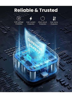 روك بو PD 25W قابس شاحن فائق السرعة مع كابل USB C 1M محول حائط سريع الشحن توصيل الطاقة متوافق مع iPad Mini 6، iPad Pro/Air، Galaxy S22/S21/S20 Ultra/Note20/S9/S10، Huawei، xiaomi، Oneplus 8 Pro  - Image 3