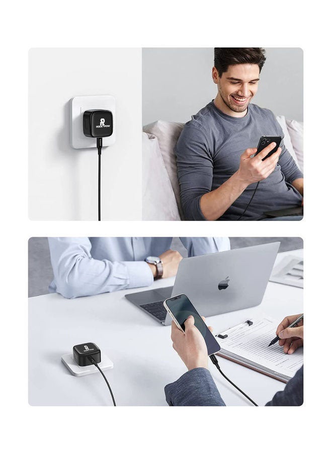 Rock Pow PD 20W USB C Charger Set for iPhone 13 Pro,iPad 2021 Type C Fast Charging Wall Plug with Lightning Cable Compatible for New iPad 9,iPhone 13 Pro/13 Pro Max/13/13mini/12 Pro/11 Pro,iPad Pro 2021 Black  - Image 5