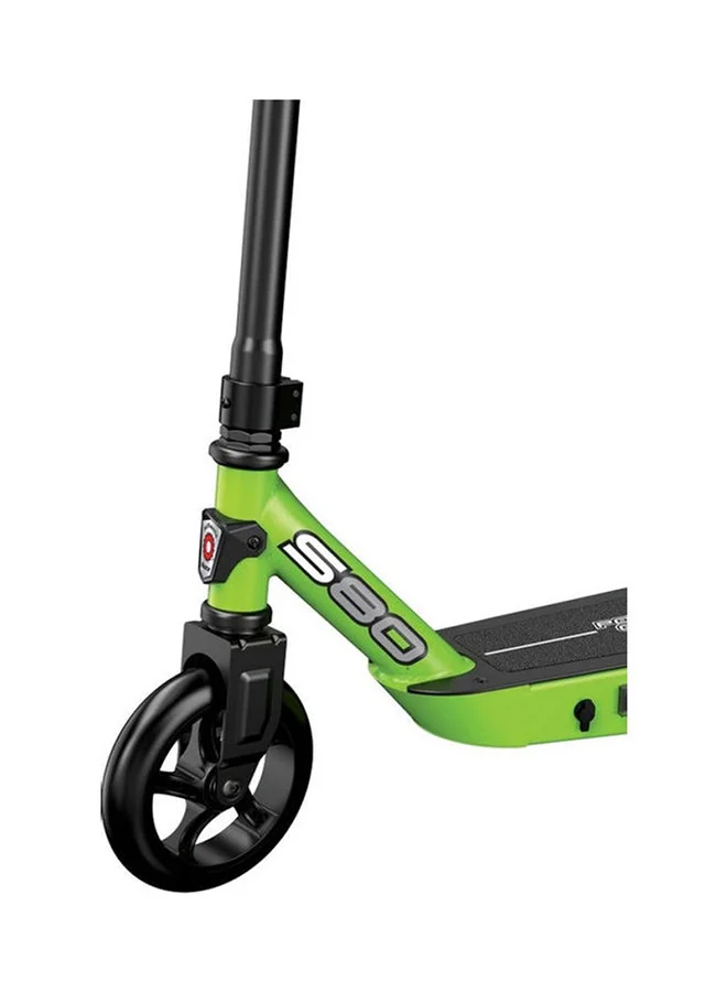 ريزر سكوتر كهربائي للأطفال باور كور S80 للأعمار من 8 سنوات فما فوق، محرك باور كور عالي عزم الدوران، سرعة تصل إلى 10 ميل في الساعة، إطار فولاذي بالكامل باللون الأخضر