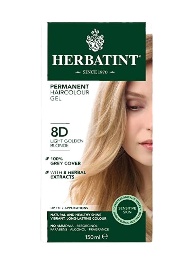 Permanent Herbal Hair Colour 8D Light Golden Blond 150ml