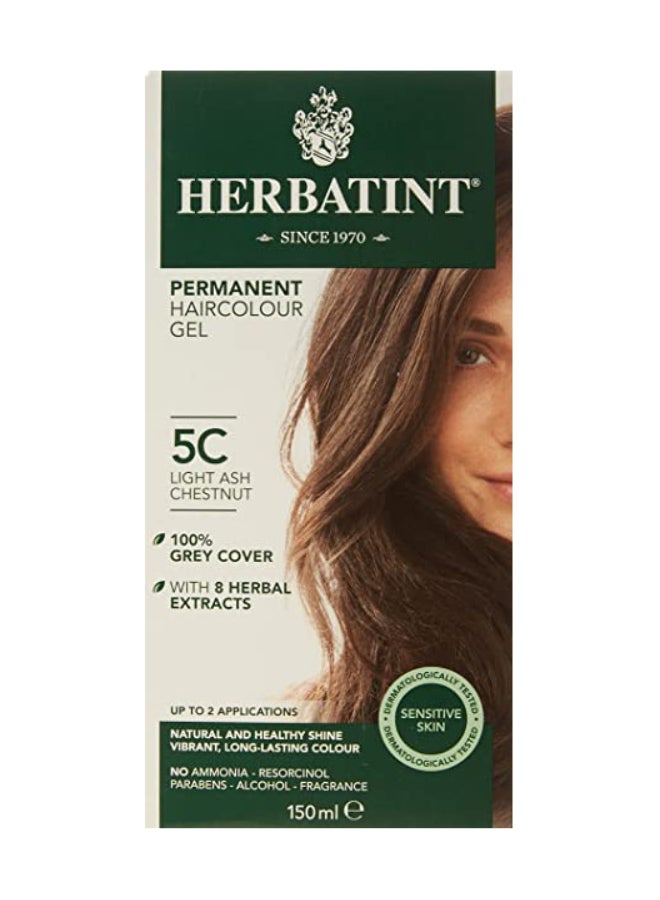 Permanent Herbal Hair Colour Gel 5C Light Ash Chestnut 150ml